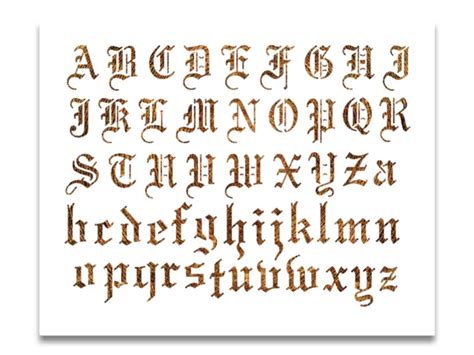 Old English Font Stencil 15 And 25 Reusable Alphabet Letters Font