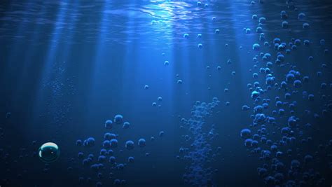 Blue Under Water Ocean Bubbles Loop Animation 4k Resolution Ultra Hd