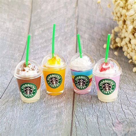 4x Dollhouse Miniature Starbucks Mixed Cups Starbucks Crafts