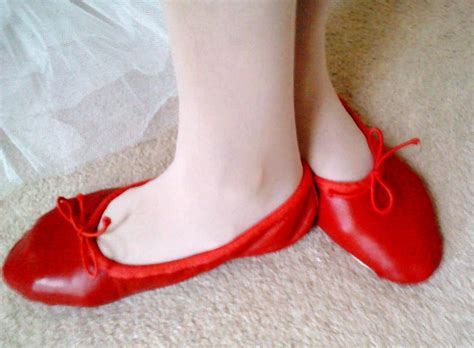 Red Leather Ballet Slippers Full Soles Or Split Soles Etsy