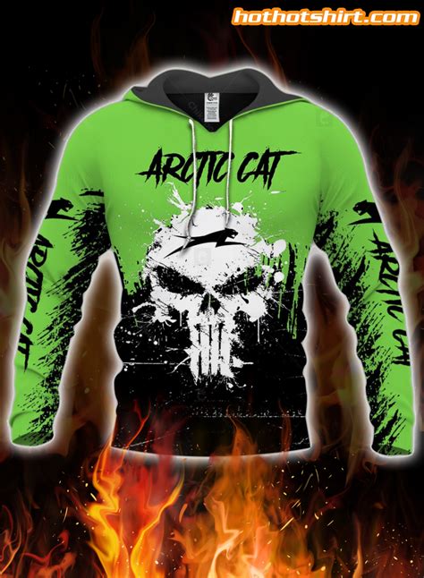 Arctic Cat Punisher Skull 3d All Over Printed Hoodie