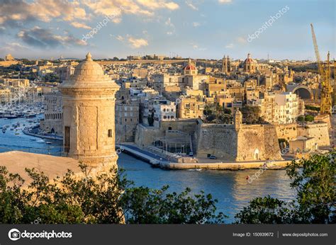 Fortress Grand Harbour At Sunset ⬇ Stock Photo Image By © Bareta