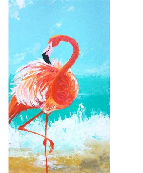 Flamingo Painting Original Acrylic Painting Bird Wall Art In Etsy