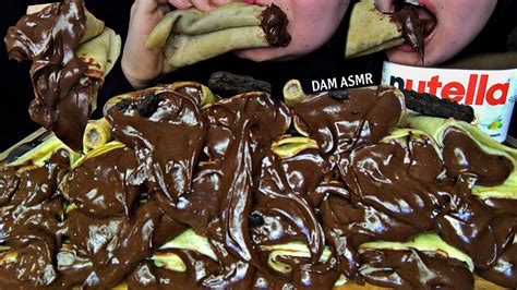 Asmr Nutella Chocolate Crepe Rolls Hazelnut Rolls Biscuits