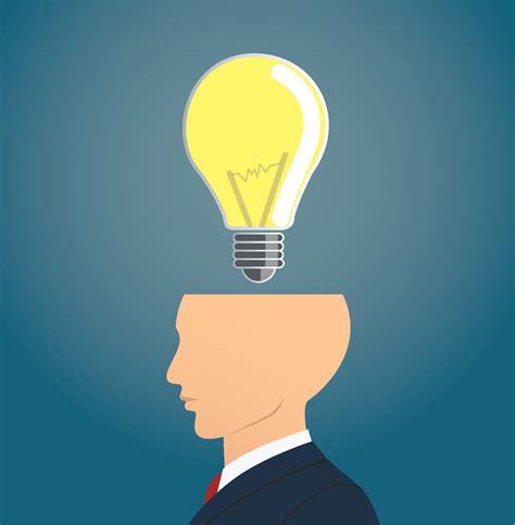 Businessman Thinking With Light Bulb Icon Concept Of Thinking 531439