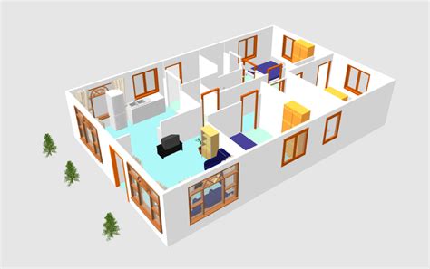 3d Small House Plane Idea 102 Free Download Form Dwg