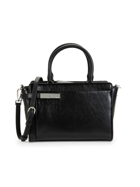 Calvin Klein Womens Jade Magnetic Snap Satchel Bag In Black Modesens
