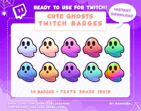 Halloween Ghosts Twitch Sub Badges Bit Badges Streamer Emotes Twitch