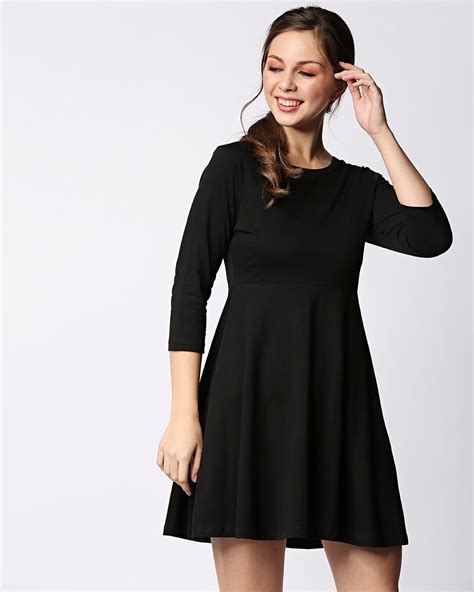 Buy Womens Black Flared Dress Online At Bewakoof
