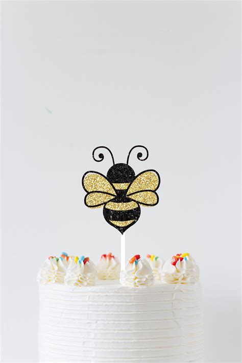Bee Cake Topper Bee Topper Birthday Cake Topper Age Cake Etsy Bee