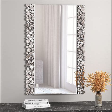 Muausu Decorative Rectangle Wall Mirror Large Accent Mirrors24 Inch X 36 Inch Gorgeous Mosaic