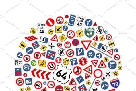 Road Signs Arranged In Circle Shape Creative Daddy