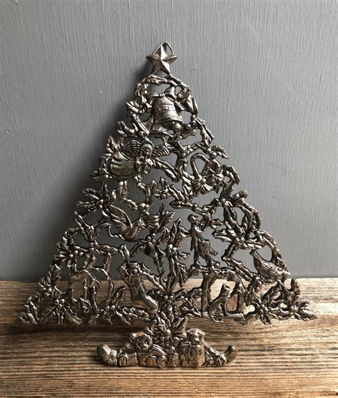 Vintage Metal Christmas Tree Trivet Vintage Trivet Christmas Etsy