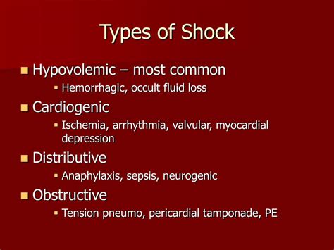 Types Of Shock And Symptoms