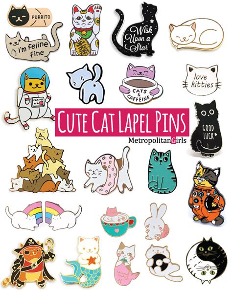 20 Cute Cat Enamel Pins