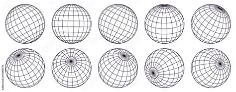 globe grid spheres striped 3d spheres geometry globe grid earth latitude and longitude line