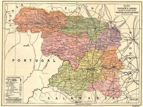 Spain Mapa De La Provincia De Zamora 1913 Old Antique Vintage Plan Chart