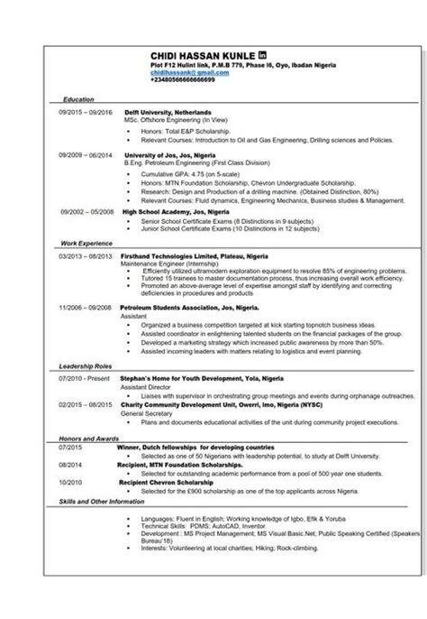 Many faculty may be happy to receive either a resume or a cv from undergrads looking to conduct research with them. Image result for sample of curriculum vitae in nigeria ...