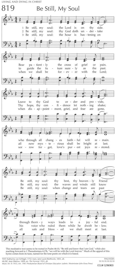 Be Still My Soul Hymn 819 ‹ First Presbyterian Winter Haven