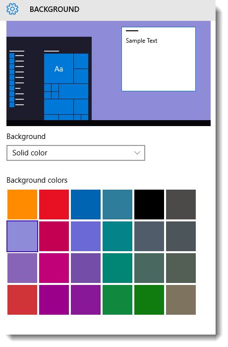 Windows 10 Settings Has Only 24 Color Choices For Background