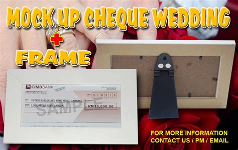 Mock up cheque / cek full colour bank islam. ~ MOCKUP CHEQUE & FRAME~ | AKIMIEY ENTERPRISE