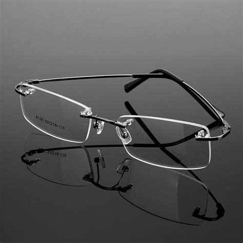 Men Rimless Glasses Memory Optical Eyeglasses Titanium Spectacles Frame Rimless Glasses