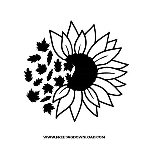 Sunflower Fall Leaf Svg And Png Free Cut Files Free Svg Download