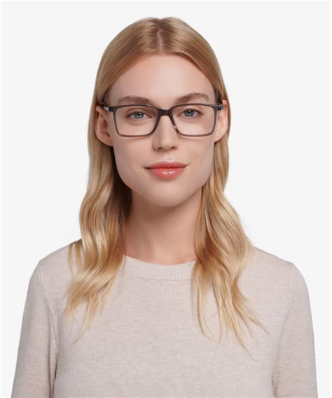 haptic rectangle gray full rim eyeglasses eyebuydirect