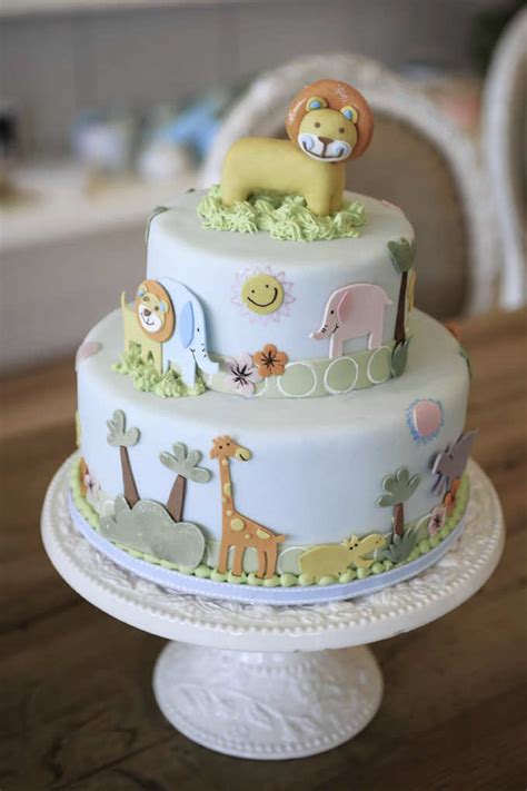 Animal Themed Baby Shower Cake Zoo Animal Baby Shower Cake