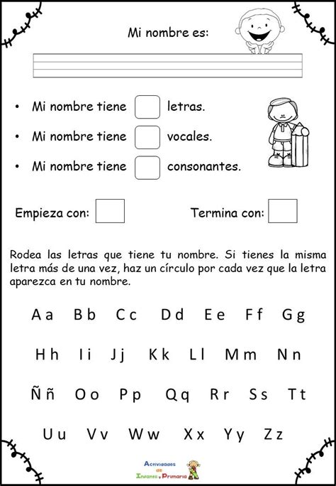 Fichas Conozco Mi Nombre Preschool Word Search Puzzle Math