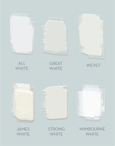 A Sampling Of Shades Of White Available From Farrow And Ball All White