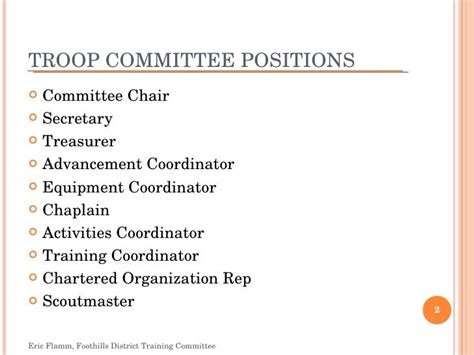Troop Committee Responsibilities
