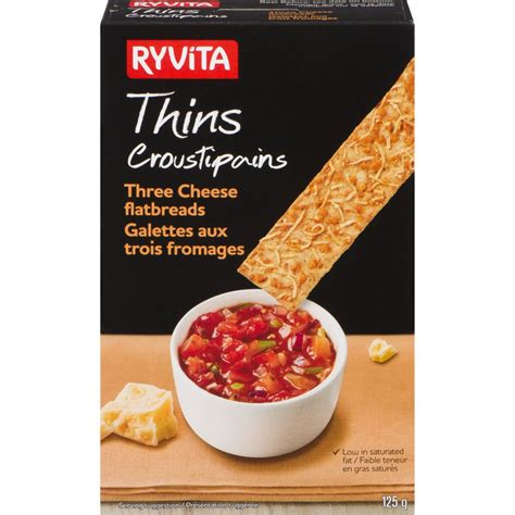 Nutrition info > where to buy what makes simple food, well, simple? Thins three cheese flatbread Ryvita 125 g delivery ...