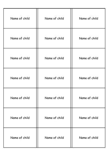 Blank Names Template Teaching Resources