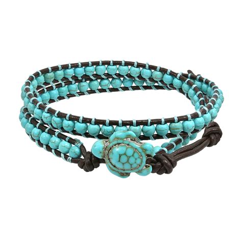 Timeless Ocean Sea Turtle Turquoise Double Wrap Bracelet