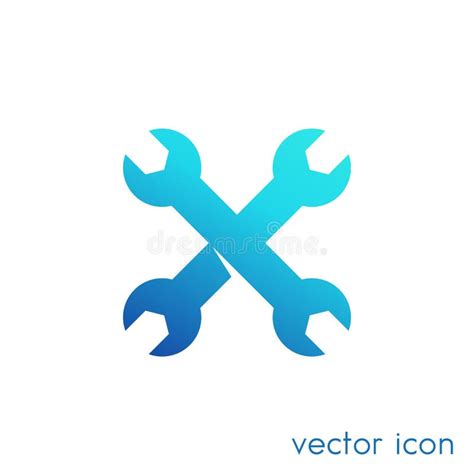 Crossed Wrenches Icon Repair Service Vector Stock Vector