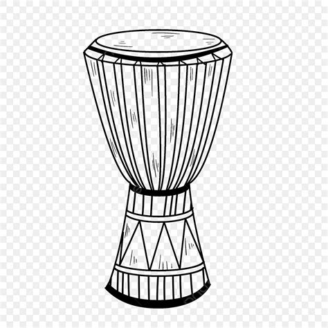 Traditional Rhythm Instrument African Drum Line Drawing Drum
