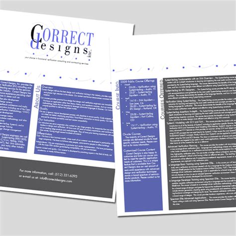 One Page Product Brief And Syllabus Template Print Or