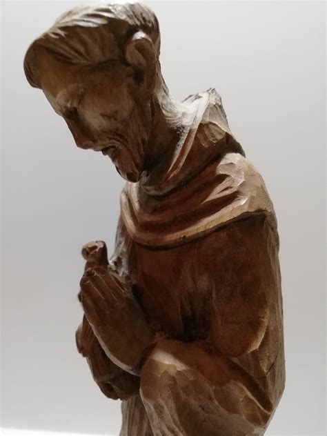 Saint Francis Of Assisi Very Detailed Carved Wooden Etsy Uk Francis