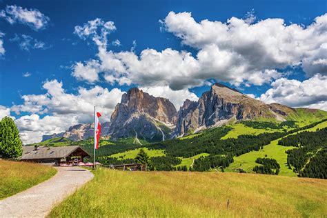 Path And Refuge On The Alpe Di Siusi Dolomites Italy Photograph By