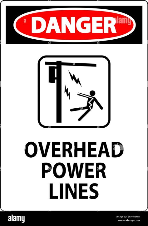 Danger Sign Overhead Power Lines Stock Vector Image And Art Alamy