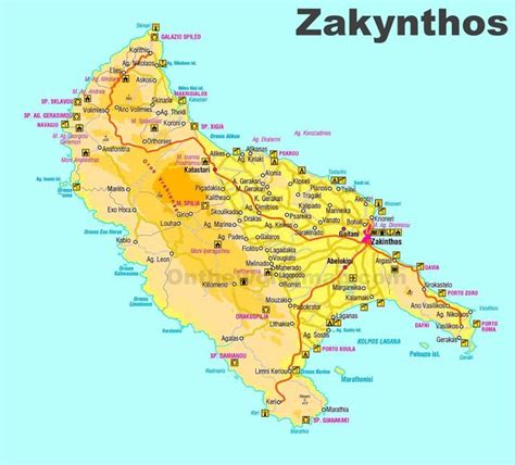 Zakynthos Sightseeing Map Zakynthos Sightseeing Greece Vacation