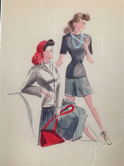 Vintage 1940 Fashion Illustration Fashion Illustration Vintage 1940s