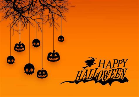 Happy Halloween Background Vector Illustration Halloween Hanging