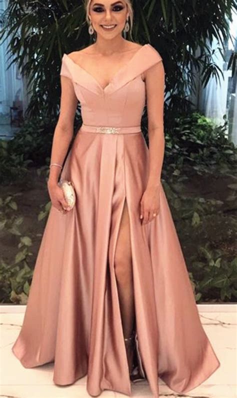 cheap prom dresses v neck bridesmaid dress champagne bridesmaid dress long formal dress satin