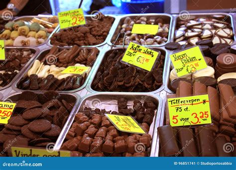 Chocolates At Display On Market Stall Stock Image Image Of Group
