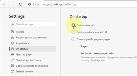 How To Change The New Tab Page To Blank Page In Microsoft Edge Youtube