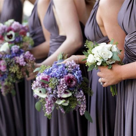 Bridesmaids Bouquets Purple Wedding Flowers Wedding Flower