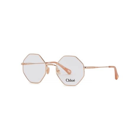 Chloé Joni Octagon Frame Optical Glasses In Gold Modesens