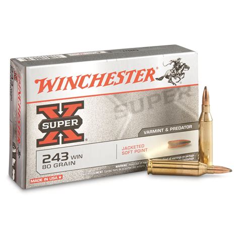 Winchester Super X 243 Winchester Psp 80 Grain 20 Rounds 30902
